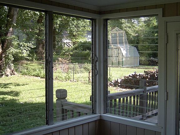 Sun porch and back yard