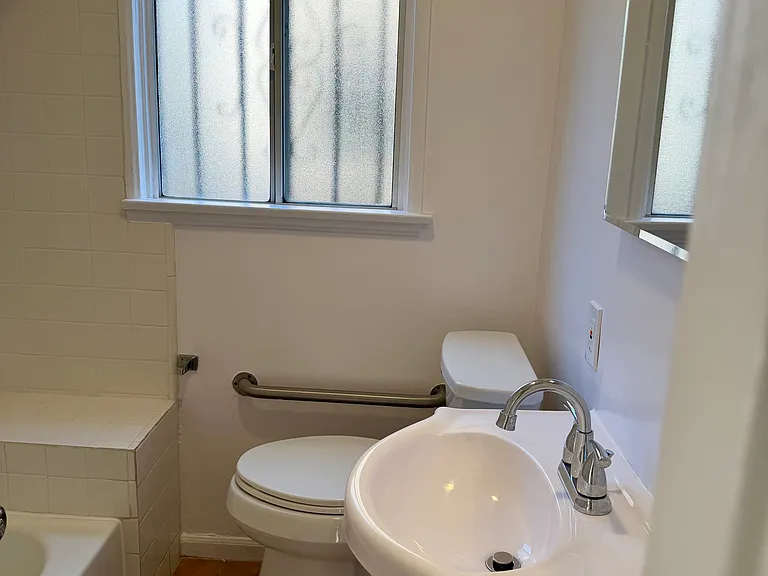 Bathroom looking from hallway.
