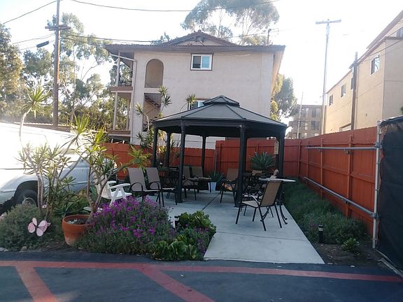 Gazebo next to the gated parking