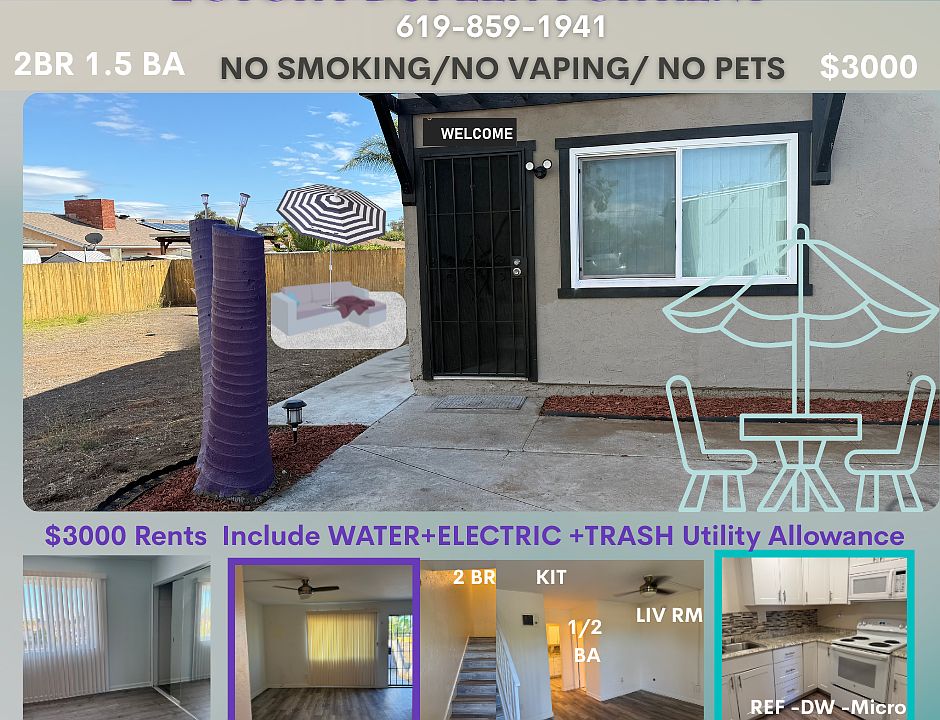 2 STORY DUPLEX RENTAL - NO PETS
2.1.5 BATH RENTS INCLUDE 4UTILITY ALLOWANCE - NO VAPING/SMOKING