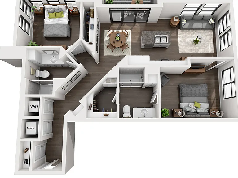 Ellison On Broad - Cambric (C2) - 2 Beds - 2 Baths - 1102 Sq. ft.