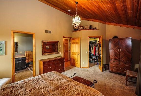 Master Bedroom showing walk-in closet and private bath.