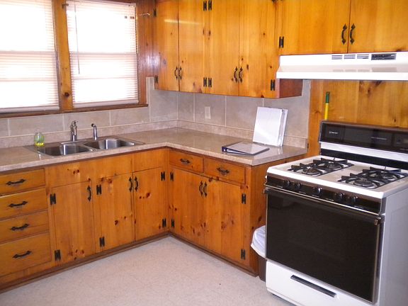Beautiful cedar cabinets in kitchen