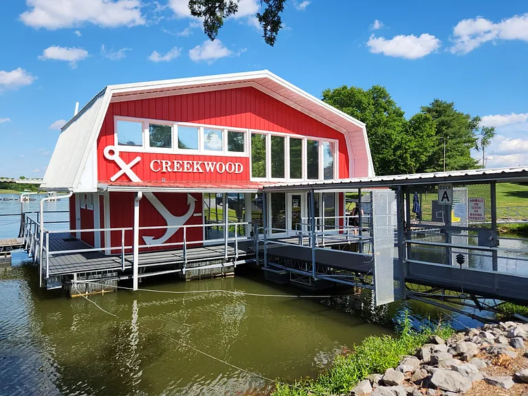 Creekwood Marina is directly across the street.