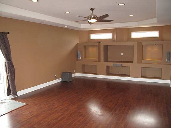 Family room with built ins