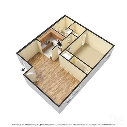 Floor plan 1 Bed 1 Bath