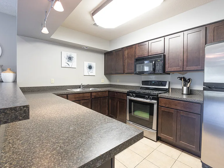 Clubhouse Kitchen at Brairwood Columbus Apartments