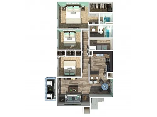 Floor plan 3 Bedroom 2 Bath