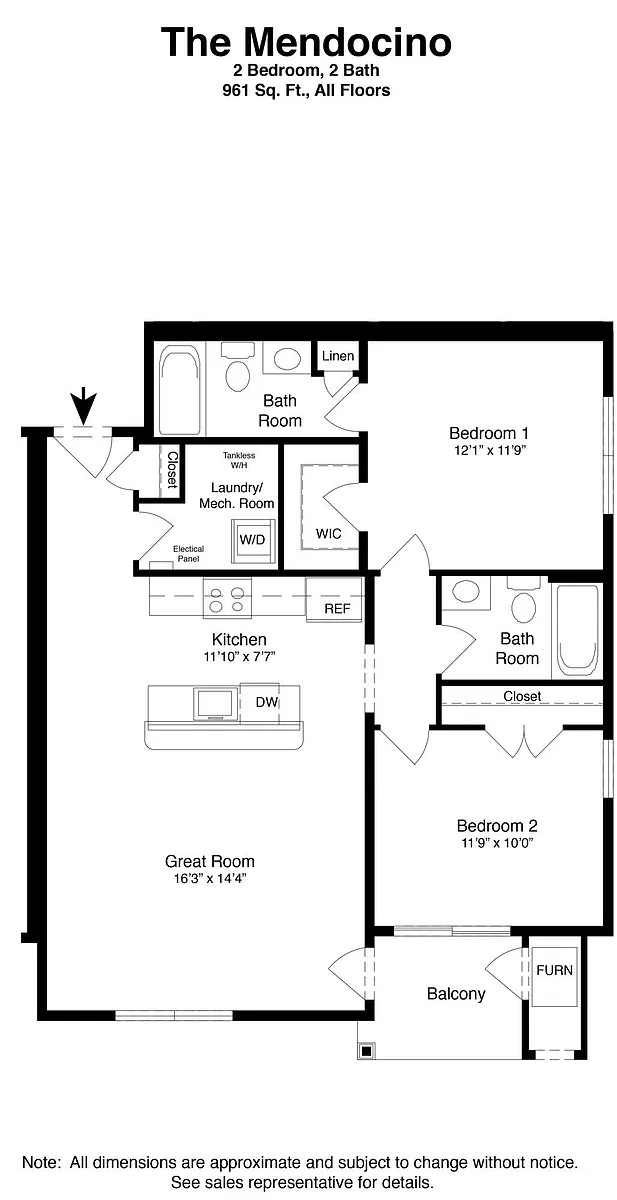 Floor plan Mendocino