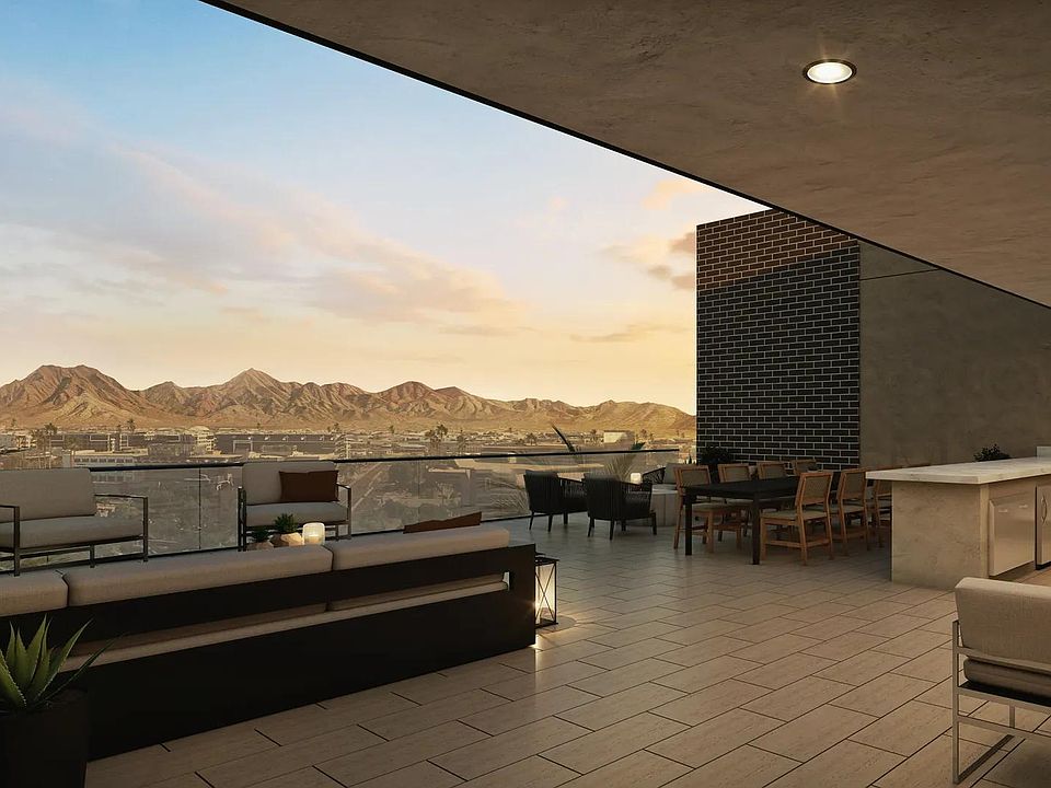 Rooftop deck with sweeping desert views.