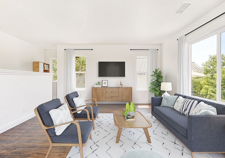 Virtually staged living room