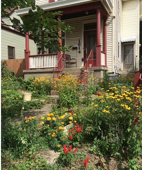 Front yard showing front and side doors.