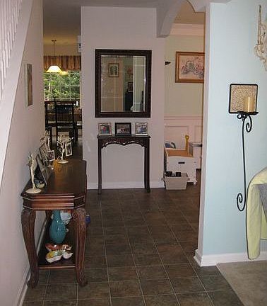 Standing inside front door, looking straight ahead