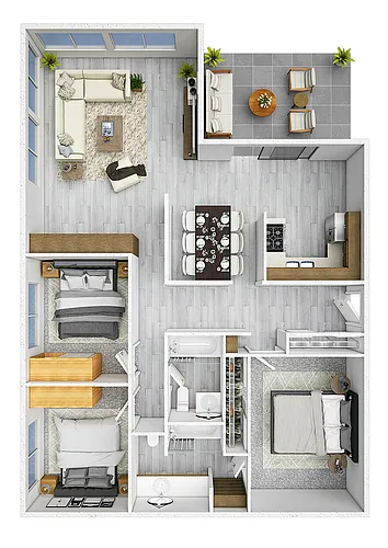Floor plan The Lakeside 3x2
