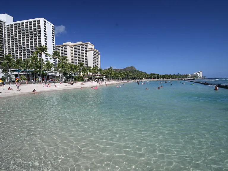 Waikiki Beach about a 12 - 15 min walk from the building !