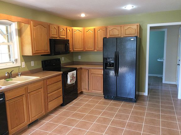 Kitchen open to dining area