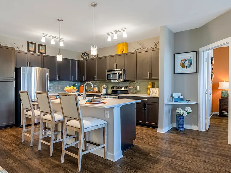 Kitchen with island bar