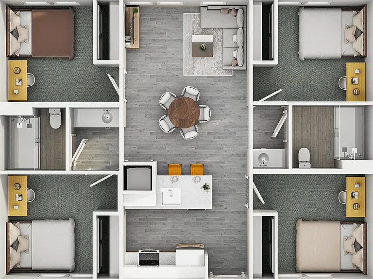 Explore the spacious design of this elegant four-bedroom apartment, perfect for contemporary living. Explore the spacious design of this elegant four-bedroom apartment, perfect for contemporary living.