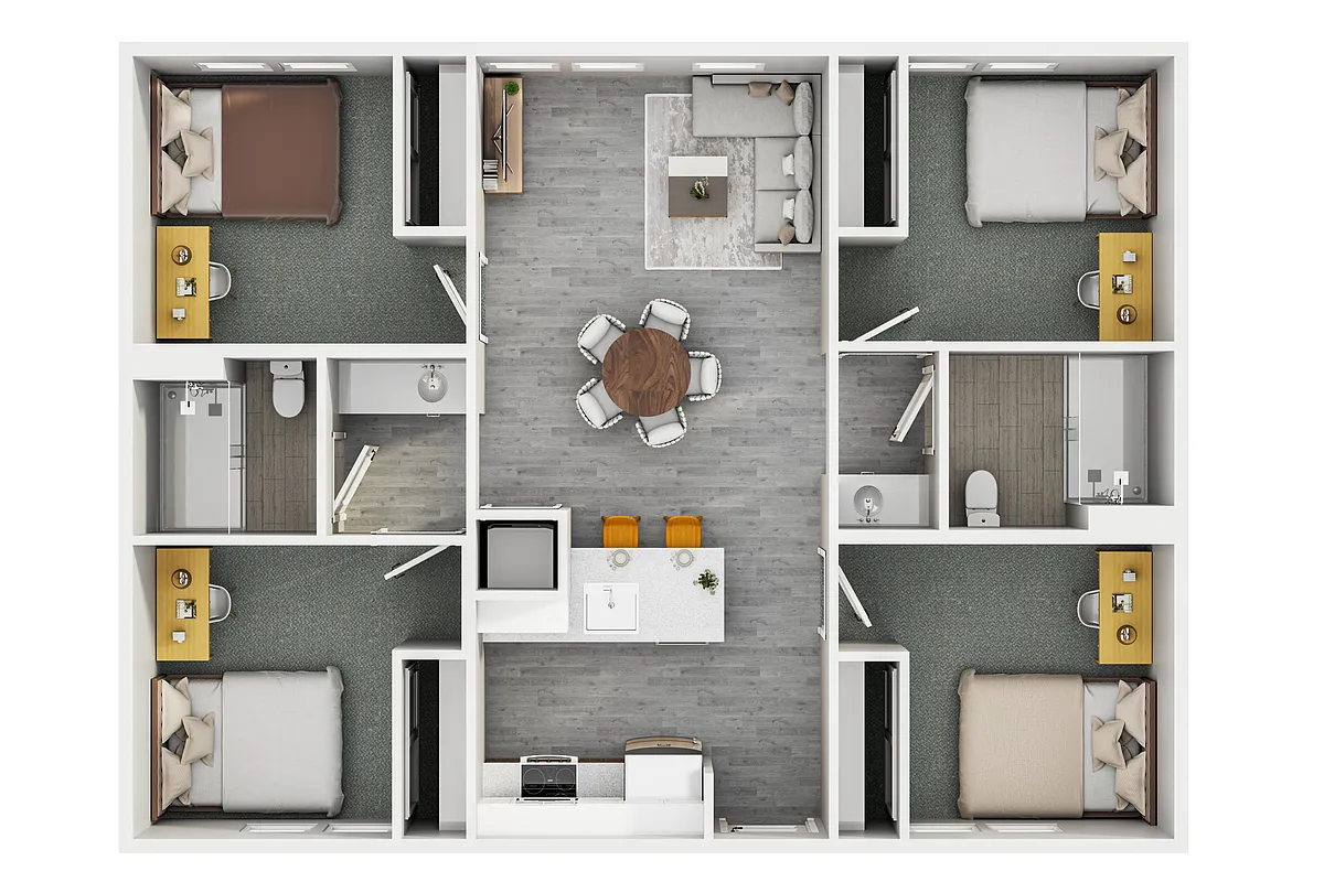 Floor plan 4 x 2 Terrace