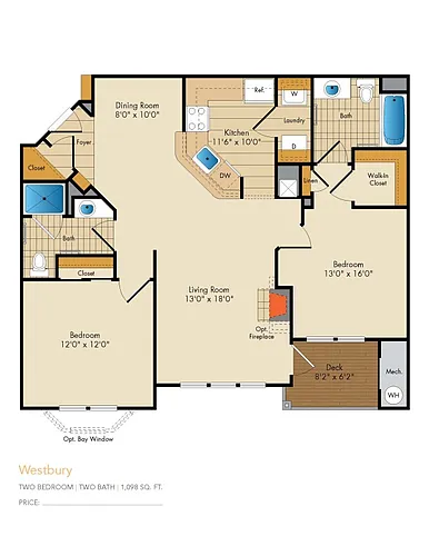 Floor plan Westbury with Bay Window