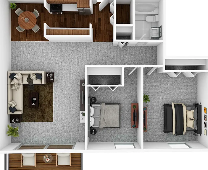 Two Bedroom Floorplan Diagram