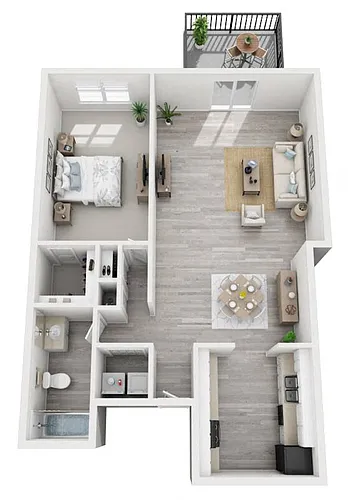 Floor plan 1 Bedroom 1 Bath