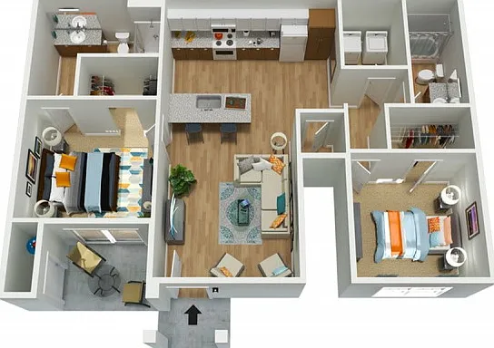 2 bedroom with full size washer a dryer, granite counter tops, and modern finishes. 2 bedroom with full size washer a dryer, granite counter tops, and modern finishes.
