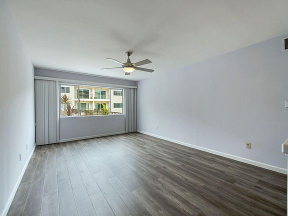 Living room with view of courtyard