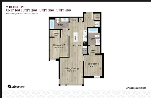 Floor plan 2 Bedroom 2 Bathroom