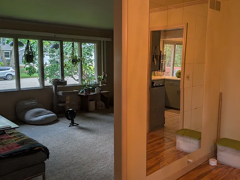 Dining room, leading to living room