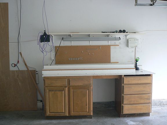 Work bench in garage