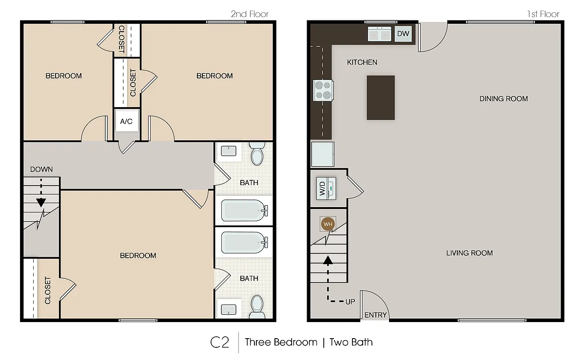 Floor plan 3 bedroom 2 bath