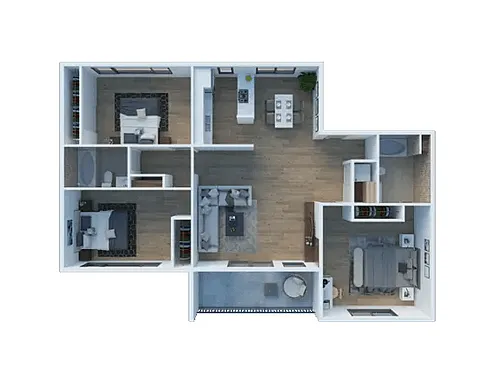 Floor plan 3 Bed 2 Bath