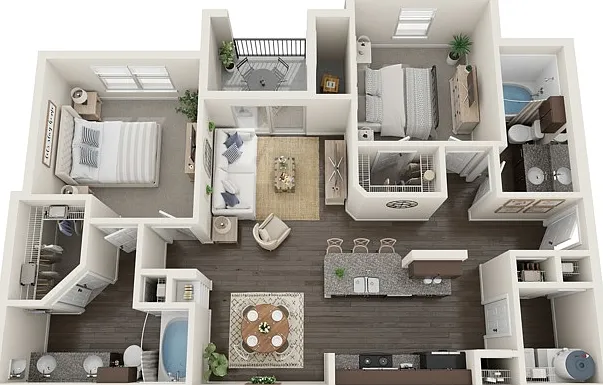 Two Bedrooms Two Full Bathrooms 1075 sqft Two Bedrooms Two Full Bathrooms 1075 sqft