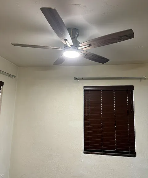 new ceiling fan in dining room