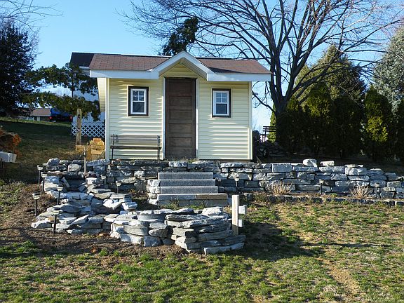 Waterfall/Pond and Garden Shed