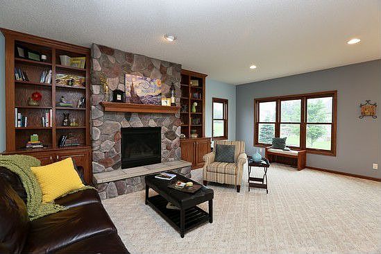 Beautiful stone fireplace