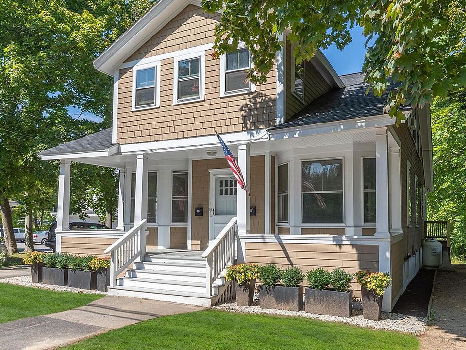 Front entrance to building and front porch