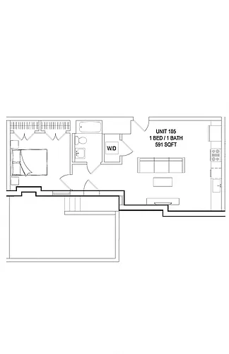 Floor plan 1B1B Private Patio