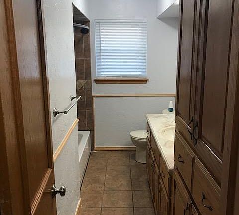 Main Bathroom. Large cabinets for storage