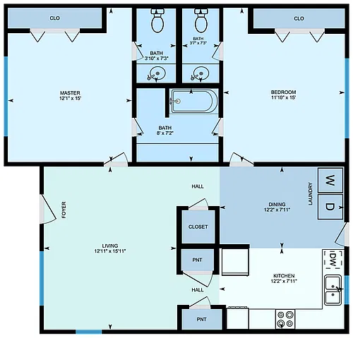 Floor plan Duplex 2D