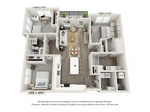 Floor plan 3 bedroom / 2 bath