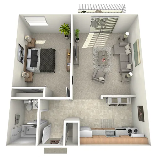 Floor plan One Bedroom One Bath