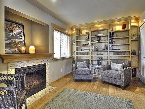 The living room with custom built in