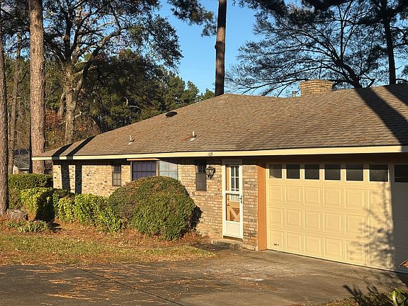 Side view and 2-car garage