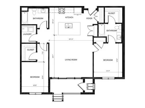 Floor plan 2 Bed 2 Bath