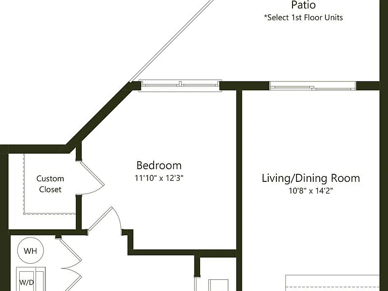 A02 - 1x1 floor plan Fairways at Cranford