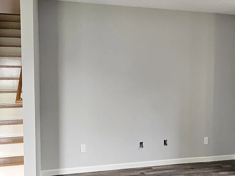 Media center area. Has speaker wire jacks to the rear of the room for surround sound,