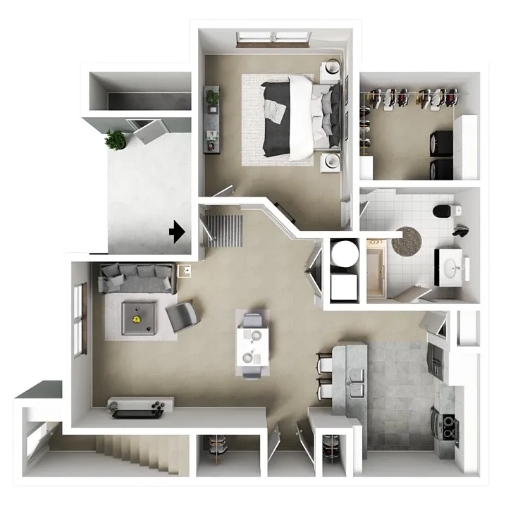 Floor plan 1 X 1 B
