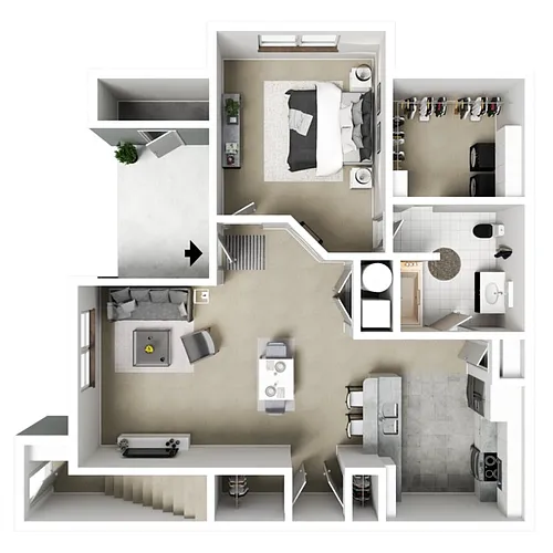 Floor plan 1 X 1 B